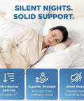 Heavy Duty King Bunkie Board Under Mattress Support Platform Bed Foundation With Precision Cut Inner Rail Drop In Design Built Different Bed Base No Box Spring Needed, showing a woman sleeping peacefully.