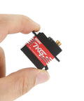Close-up of Beefy 7Kg Digital RC Servo With Full Metal Gear Ultra Durable High Torque Micro Servo held in hand