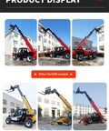 Heavy Duty Industrial Telescopic Boom Handler Forklift With Smart Transmission And Active Auto Leveling Frame Built Like A Tank For Heavy Jobsite Grind Featuring Multi Tool Mounts And Plug And Play Rig displayed from various angles.