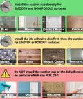 Installation guide for 2-Pack Suction Cup Hooks For Shower And Bathroom No Drilling Towel Holder suitable surfaces and warning areas