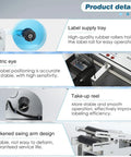 Product details of Smooth Operator Semi Automatic Round Bottle Labeler showing label supply tray and electric eye features.