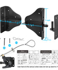 Fence Gate Kit With Gate Latch And Beefy Hinges 90 Degree Right Angle Brackets Anti Sag Gate Hardware Corner Brace Set details and dimensions