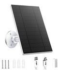 5W Outdoor Security Camera Solar Panel With Micro USB And USB C Ports Solar Charger, IP65 weatherproof, 9.8 ft cable and mount