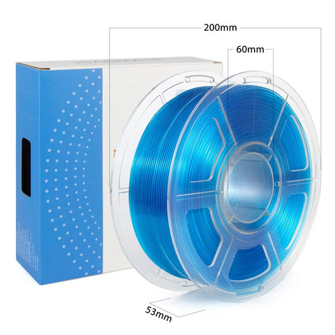 Solid Clear Sky Blue PLA Filament 1.75mm For 3D Printers Dead On Accuracy Plus Snappy Printing Speed Low Warping Design Makes Every Layer Stick Perfectly And Crystal Clarity Throughout