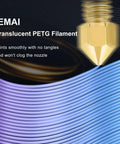 PetG Filament 1.75mm Gradient Translucent Blue to Purple for Dope 3D Printing with nozzle, smooth extrusion, 1kg spool