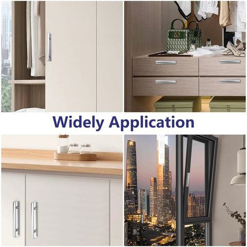 Two Pack Self Stick Aluminum Alloy Cabinet And Drawer Handles No Drilling Adhesive Door Pulls For Kitchen Cabinets Closets Drawers
