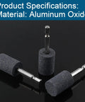 Three Five Piece Stone Grinding Bits Set For Detail Work With One Quarter Inch Hex Shank Aluminum Oxide 120 Grit Cylindrical Wheel
