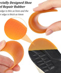 Bevel Design Rubber Heel Patch Kit For Shoes With Anti Slip Patches close-up showing texture and thickness variation on heel.