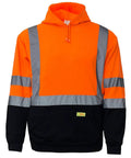 Hi Vis High Visibility ANSI Class 3 Sweatshirt Hooded Pullover For Men With Knit Lining Orange Large Workwear with reflective strips