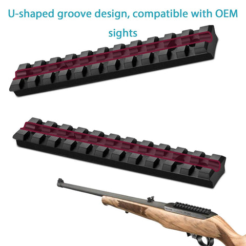 Picatinny Rail Mount For 10/22 Rifles With 11 Slots For Red Dots Scopes And Magnifiers And 21mm Accessories Lightweight Aluminum