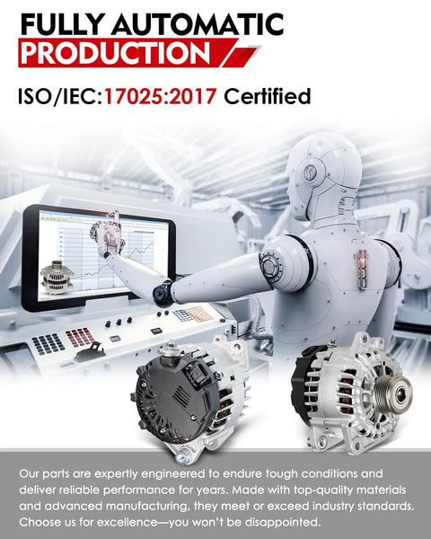 Robotic production line with alternators, ISO certified. Alternator Replacement For Nissan Rogue Altima Sentra And Rogue Select 2.5L L4 12V 110A Six Groove Pulley Direct Fit For 2007 2013 Altima 2007 2012 Sentra 2011 2013 Rogue 2014 2015 Rogue Select OE 23100 JA02A JA02B JA02C JA04A