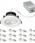 Omilora 4 Inch Gimbal Recessed Lights, Adjustable Eyeball Downlight,12 Pack with led driver and base.
