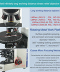 Beast Of A 193X Through 1935X Trinocular Polarizing Metallurgical Microscope For Observing And Analyzing Mineral And Rock Crystals With HDMI LAN And USB 3.0 Output That Lets You Plug Direct To Monitor Or PC, rotating metal work platform
