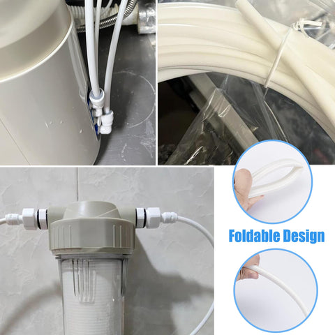 Fridge Water Line Kit 1/4 In OD Tubing 32.8 Ft For RO System And Ice Maker With 12 Quick Connects And Tubing Cutter Easy Install