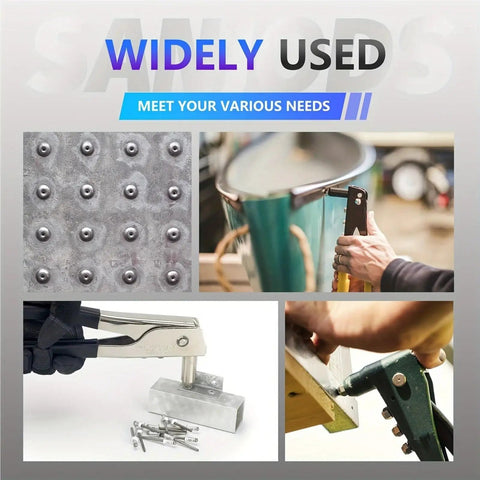 260 Piece Pro Grade Aluminum Blind Rivet Kit With 12 Sizes For Metal Work, Quick Install Pop Rivets Set, Heavy Duty Riveting Assortment For Auto, DIY, Home Projects And Fabrication Tasks, with rivets and hand tools