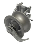 Rear Pipe Track Wheel For Chain Link Sliding Gates With Machined Cast Steel Wheel And Maintenance Free Bearings, Includes Two U Bolts