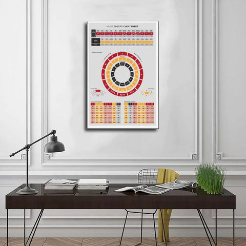 Dope Music Theory Wall Art Print Circle Of Fifths Chart For Musicians Beginners Home Decor Canvas Poster Framed