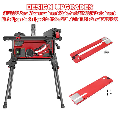 Zero Clearance Insert Plate And Dado Insert Plate Upgrade For 10 Inch Table Saw TS6307 00 Delivers Killer Precision 90 Degree Cuts STZ6307 And STA6307 Combo Pack Easy Install Solid Fit Great Upgrade For Your Dado Work on saw with accessories