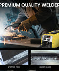 Versatile 140 Amp Mig Welder in action during a welding project, showcasing spatter-free and great bead results.