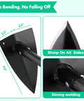 Close-up of Heavy Duty Trenching Hoe With 60 Inch Handle For Weeding Cultivating Digging And Loosening Soil In Garden Beds And Landscaping Like A Pro A Sharp Edge Triangle Weeder For Quick Weed Removal And Soil Prep showing sharp edge and welding details
