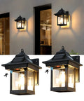 All Night Solar Wall Lights With Dusk To Dawn Motion Sensor 3 Lighting Modes Wireless Exterior Porch Lights shown in use