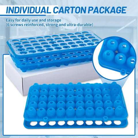 Plastic Test Tube Rack With Silicone Pad For 5mL 10mL And 15mL Vials 50 Hole Detachable Lab Tube Holder on box