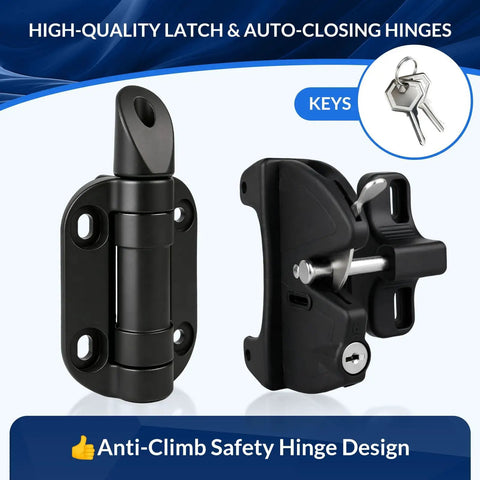 High-quality latch and auto-closing hinges for 4 Ft Aluminum Deck Gate Kit For 36 Inch High Railings With Anti Sag Design Auto Closing Hinge