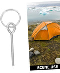 10 Pack Galvanized Tent Pole Connectors For Quick Setup And Lightweight Repair Camping Must Haves For Hiking And Outdoor Adventures Durable Easy To Use Keeps Shelters Secure, shown with orange tent in outdoor setting.