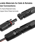 Beefed Up Solar Panel Extension Cable 3ft 10AWG XT60i with tinned copper and PVC jacket showing connectors and terminals
