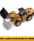 1/50 Scale Diecast Four Wheel Loader Toy Metal Construction Equipment Bulldozer Model For Kids with raised front loader