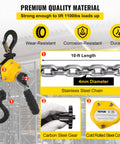 Go To Handheld Mini Lever Chain Hoist Half Ton 10 Foot G80 Alloy Steel Chain showing features in workshop