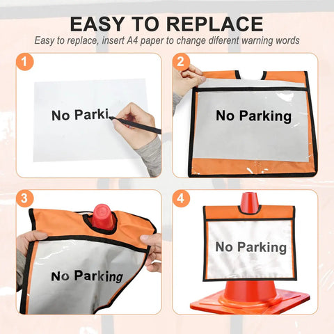 Step-by-step guide installing Six Pack Orange Traffic Cone Sleeves With Pockets For Caution Signs And Outdoor Safety Signals Durable Oxford Cloth PVC Cover 22 Inch Length 13 Inch Wide 3 Inch Hole Great For Sports Training And Events on cone