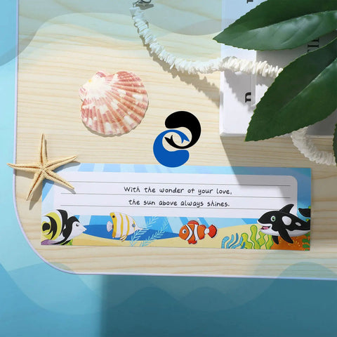 40 Pieces Sea Themed Flat Name Plates For School Desks Ocean Life Theme With Colorful Sea Animal Labels and shell decoration