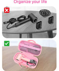 Hard Travel Case For Dyson Hair Dryer And Accessories Ultra Durable Shockproof Shell With Soft Anti Static Lining Open