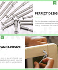 M6 X 80mm Socket Cap Bolts And Barrel Nuts Kit With Hex Key showing silver carbon steel bolts, tightening process on wooden furniture.