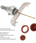 Baxnore wooden ring drill bit set; front view shows HSS wood milling cutter and metal guide with three wooden rings