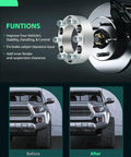 2 Inch 4 Pack 5x4.75 Wheel Spacers With 12x1.5 Studs 87.1mm Bore No Hubcentric For before and after vehicle upgrade