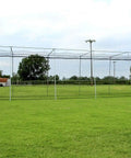 55 Ft Long Batting Cage Net With 14 Ft Wide And 12 Ft High Polyethylene Twisted Knotted Netting Full Rope Borders on grass field