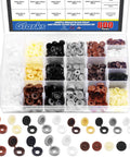 Screw Cap Covers Kit 800 Pcs Two Styles Hinged And Snap Covers 4mm 5mm 6mm 9 Colors assorted in storage box