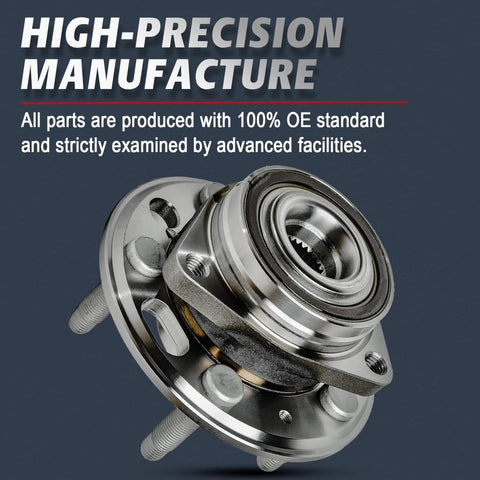 Front And Rear Wheel Bearing Hub Assembly 5 Lug Direct Fit Replacement For 2010 2017 Buick Lacrosse Regal Cadillac XTS Malibu Impala With Encoder ABS 3 Bolt Triangular Flange 513288