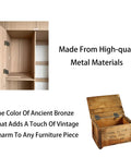 Interior view of cabinet with Snazzy Antique Bronze Three Folding Hinges 43mm Wide 2Pcs Decorative Cabinet Door Hardware installed.