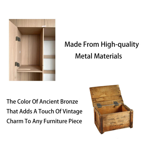 Interior view of cabinet with Snazzy Antique Bronze Three Folding Hinges 43mm Wide 2Pcs Decorative Cabinet Door Hardware installed.