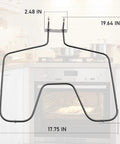 Top Notch Oven Element Replacement WB44T10010 For GE Spectra And Kenmore Ovens, Bottom Heating Element, 164D3871P001 with dimensions