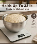 Big Digital Kitchen Scale For Baking And Meal Prep With Large Platform Grams And Ounces Backlit Display Auto Off 33Lb 15Kg