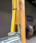 SimPull Solid Indoor 14/2 NM-B Cable With Ground, 50 Ft Coil, installed in wooden frame for residential wiring