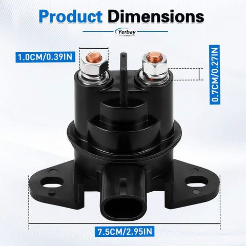 Starter Solenoid Relay for Defender HD5 HD8 HD10 and Maverick Max 1000R 2014 2017 Replacement OEM Part Numbers 278001802 278003012 278002347 278001641 278000513 278001376, black 12V relay, 7.5cm wide
