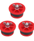 Pro Grade 2 Inch IPS Mechanical Test Plug Kit, Heavy Duty Expansion DWV Pipe Seal for Plumbing Pressure Testing and Temporary Drain Sealing, Reusable, 3 Pack, three red plugs