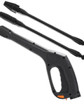 High Pressure Washer Gun Kit With Turbo Wand And Adjustable Fan Wand From 0 To 60 Degrees Locking Hose Design Safety Trigger
