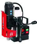 Pro Grade Portable Magnetic Drill Press Rigged For Heavy Steel Duties With Compact Housing And Integrated Coolant Channel 1 Point 2 Horsepower Motor close-up view