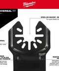 9Pc Oscillating Multi Tool Blade Kit With Slick Quick Swap Feature Rock Solid Fit For Heavy Duty Cutting And Home Scraping Projects showing Open-Lok anchor for quick blade changes.